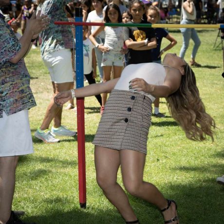 woman playing limbo