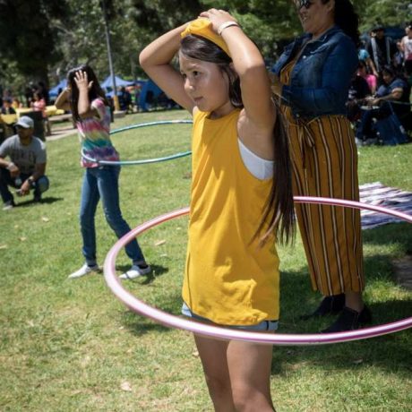 kids hula hooping