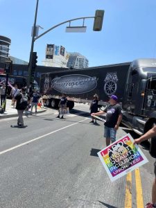 teamsters truck at lgbtq parade