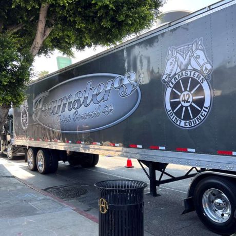 teamsters truck at lgbtq parade