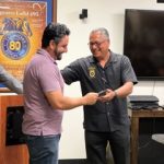 person recieving award